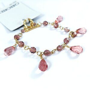 FREE with $35 Bundle Purchase - NWT Cherokee Pink Teardrop Crystals Bracelet